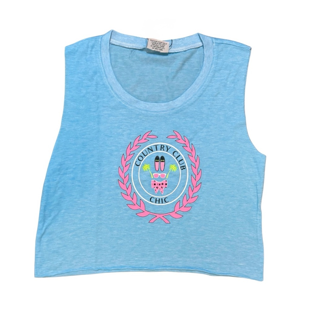 Firehouse Neon Blue Country Club tank Girls size Large (10) NWOT